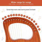Lyre Harp,16 Metal String Harp Instruments Solid Wood Mahogany with Tuning Wrench, Replace String Set Manual Book and Pick,Gift for Music Lovers Beginners Children Adults