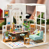Rolife DIY Wooden Miniature Dollhouse Kit with Led Light-Mini House Woodcraft Construction Kit-3d Wooden Puzzle-Model Building Sets-Perfect Birthday for Boys and Girls (Office)