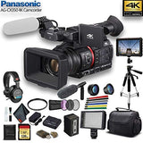 Panasonic AG-CX350 4K Camcorder (AG-CX350) W/Padded Case, 128 GB Memory Card, Heavy Duty Tripod, Lens Filters, Sony Headphones, Sony Mic, External 4K Monitor, Wire Straps, LED Light, and More?