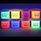 8 Color Neon Acrylic Paint Set .5oz pots (4oz Total), UV Black Light, Rave Fluorescent