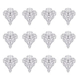 NBEADS 100Pcs Silver Color Brass Filigree 3-Petal Flower Shaped Bead Caps/Cones End Caps for