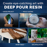 Craft Resin Deep Pour Epoxy Resin Kit 1.5 Gallon - Crystal Clear Epoxy Resin Kit & Hardener for DIY Art, Resin Moulds Casting, River Table, Wood, Countertop Coating - Food Safe, Heat & UV Resistant