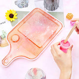 DIY Serving Epoxy Resin Mold, GACUYI Tray Resin Silicone Mold with Groove, Serving Tray Molds for Epoxy Resin, Serving Board Mold with 5Pcs Wooden Stirrer for Painting Art and Home Decoration