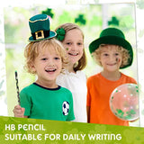 120 Pieces St Patrick's Day Pencils Wood Shamrock Pencils Lucky Shamrock School Pencils Cute Green Kindergarten Pencils for St Patrick's Day Party Kids Awards and Incentives Office School Supplies