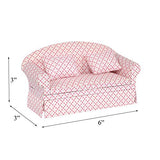 Inusitus Miniature Dollhouse Sofa - Dolls House Furniture Couch - 1/12 Scale (White with Dots)
