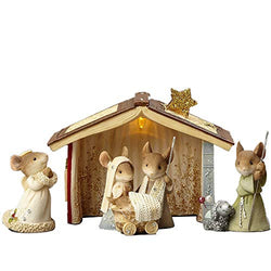 Enesco 4059146Z Heart of Christmas Mice Nativity Set of 5