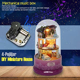 DIY Miniature Dollhouse Kit with Furniture, Spin Rotate Music Box, LED Wooden Mini House Set,Best Gift Birthday Christmas Valentine's Wedding Day for Kids Girls Women Lovers (MEEY AT THE CORNER)