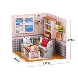 CONTINUELOVE DIY Miniature Doll House Kit - Wooden Miniature Dollhouse Model Kit - with Furniture,Voice-Activated Lights and Dust Cover - The Best Toy Gift for Boys and Girls(Warm Memories)