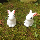 Easy 99 Mini Animals Miniature Figurines Fairy Garden Miniature Moss Landscape DIY Terrarium Crafts Ornament Accessories for Home Décor (Rabbit, Pack of 50)