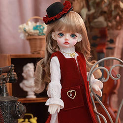 MEESock Pretty BJD Dolls 1/4 Ball Jointed Doll 26cm Handmade SD Doll Resin Toy Gift, with Clothes Shoes Wig Makeup, Chinese New Year Gift