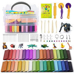 Polymer Clay 38 Colors, Starter Modeling Clay Oven Baking Carving Clay Tools and Kits, Safe and Non-Toxic DIY Handmade Colorful Clay, Ideal Gift for Adults, Children and Beginners Holidays, School
