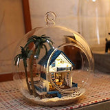 Flever Dollhouse Miniature DIY House Kit Creative Room with Furniture and Glass Cover for Romantic Artwork Gift (Romantic Aegean Sea)
