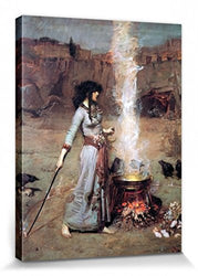 John William Waterhouse Stretched Canvas Print - The Magic Circle, 1886 (16 x 12 inches)