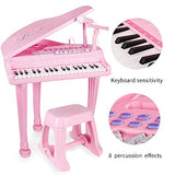 Little Princess Educational 37 Keys Keyboard Kids Toy Piano with Bench and Microphone can Connect MP3 Mobile Phone for Toddlers by Baoli