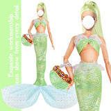 OUFOTAT Mermaid Barbi Doll Clothes and Accessories for 11.5 Inch Dolls - Mermaid Tails for Dolls - Including Shiny Mermaid Swimsuit Outfits, Necklace and Shoes Little Girls Toy Gift