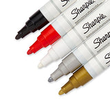 Sharpie Oil-Based Paint Markers, Medium Point, Assorted & Metallic Colors, 5 Count - Great for Rock
