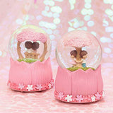 Qjoy Sakura Couple Crystal Ball with Rotating Light Music Box