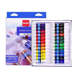 iMustech Watercolor Paint Set, 24 Cols Premium Quality Watercolors Painting Kit with Palette, Rich Pigments Colors Art Supplies for Artists, Beginners, Students (24X12ML)