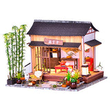 WYD Chinese Model Scene Building DIY Wooden Miniature Courtyard Kit 3D Chinese Dollhouse Kit Creative Handmade Assembling Gift Present