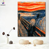 Paint by Number Kits 16 x 20 inch Canvas DIY Oil Painting for Kids, Students, Adults Beginner with Brushes and Acrylic Pigment -Edvard Munch The Scream World Masterpiece(Without Frame)