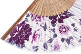 Amajiji 8.27"(21cm) Hand Held Bamboo Silk Folding Fan Hand Fan,Chinese / Japanese Charming