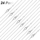 Outus 24 Pack Silver Plated Snake Chain Necklace with Clasp for Jewelry Making (20 inches), 1.2 mm