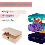 KYLER Unfinished Pine Wood Box - Large Wooden Boxes Unfinished with Hinged Lid and Front Clasp for Arts Hobbies, Jewelry Box and Home Storage, 3 x 6 x 8 inch