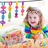 550+Pop Beads, Jewelry Making Kit - Arts and Crafts for Girls Age 3, 4, 5, 6, 7 Year Old Kids Toys - Hairband Necklace Bracelet and Ring Creativity DIY Set | Ideal Christmas Birthday Gifts