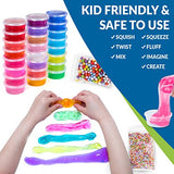 Ultimate Slime Kit - 24 Color Crystal Clear Fluffy DIY Starter Slime Supplies for Girls and Boys With Loads of Crunchy Accessories