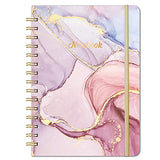 Spiral Notebook/Journal - Lined Notebook/Journal with Premium Thick Paper, 6.3" x 8.4", Twin-Wire Binding, Elastic Closure, Inner Pocket, 128 Pages/64 Sheets, Perfect for College, Office, Home