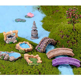 8Pcs Microcosmic Landscape Miniature Ornament DIY Kit Miniature Fairy Garden Statues Figurines Garden Accessories for Garden Dollhouse Potted Plant Bonsai Terrarium Decor