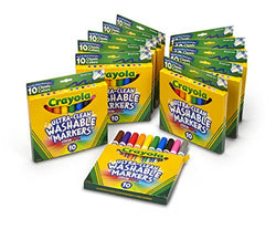 Crayola Ultra-Clean Washable Markers, Broad Line, Great for Kids, 12 Pack of 10 Count
