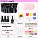 Beetles Poly Extension Gel Nail Kit, 6 Colors 30g gel with Mini Nail Lamp Slip Solution Rhinestone Glitter All In One Kit for Nail Manicure Beginner Starter Kit DIY at Home
