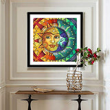 Diamond Painting Kits for Adults,Sun and Moon Face Full Drill Crystal Rhinestone Embroidery Cross Stitch,DIY 5D Paint by Numbers for Adults Beginner,Home Wall Decor 13.8"×13.8"