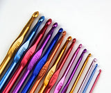 RayLineDo 14pcs Multicolour Aluminum Crochet Hook Knitting Needles Set In Defferent Sizes