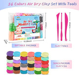 36 Colors Air Dry Clay for Kids, Modeling Clay Kit, Magic Foam DIY Clay with 3 Sculpting Tools, Ultra Light & Soft Clay, Safe & Non-Toxic & No Baking, Art Crafts Gift for Children by AORZOV