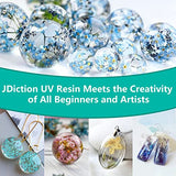 JDiction New UV Resin Kit with Light, Crystal Clear Hard Resin Sunlight Curing UV Resin Beginner Kit for Jewelry, Doming, Coating, and Casting, DIY Craft