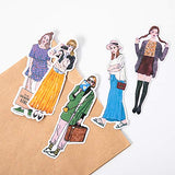 100pcs Scrapbook Stickers Cartoon Hand Painted Girls Stickers, Doraking DIY Decorative Gril‘s Stickers for Laptop,Envelop,Scrapbook, Sweet Girls 110design/Pack (100pcs Forest Girl（senxinvhai）)