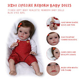 JIZHI Lifelike Reborn Baby Dolls - 17-Inch Soft Body Realistic-Newborn Baby Dolls Brown Eyes Girl Handmade Real Life Baby Dolls with Clothes and Toy Gift for Kids Age 3+
