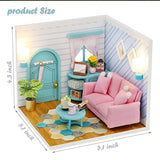 Smilerain Dollhouse Miniature with Furniture, DIY Dollhouse Kit, Wooden Mini Room Plus Dust Proof, 1:24 Scale Creative Room