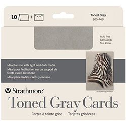 Strathmore Cards & Envelopes 5"X6.875" 10/Pkg-Toned Gray