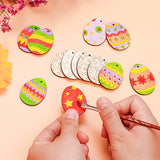 Yookat 200 Pieces Easter Egg Wooden Cutout Unfinished Wood Easter Egg Ornaments Egg Wood DIY Crafts Cutouts Easter Egg Unfinished Wood Slices for Painting Crafts and Easter Decorations