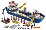 LEGO City Ocean Exploration Ship 60266, Toy Exploration Vessel, Mini Helicopter, Submarine, Shipwreck with Treasure, Lifeboat, Stingray, Shark, Plus 8 Minifigures (745 Pieces)