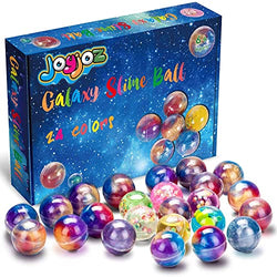 Joyjoz Kids Party Favors Slime, 24 Pack Galaxy Slime Ball Kits with Crystal Slime, Party Favors for Kids, Unicorn Party Slime, Fluffy & Stretchy, Non-Sticky, Stress Relief, Super Soft for Girls & Boys