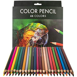 Colored Pencils 48 Count Artist Quality-Coloring Book Colored Pencil Set for Adults and Children