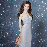 ZDLZDG Elegance Girl 1/4 BJD Dolls 18.5in Ball Jointed Resin Doll with Evening Dress High Heels Wig Accessories, for Girls DIY Dress Up