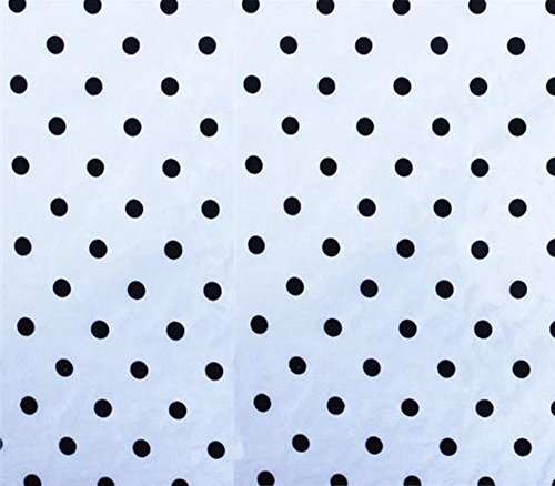 Organza Velvet Flock Polka Dots Fabrics 60" Wide Sold By The Yard (WHITE BLACK)