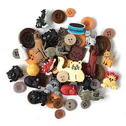 Buttons Galore 50-Value Pack Cats Button