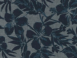 Robert Kaufman Floral Chambray Denim Dress Fabric Denim - per metre