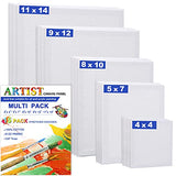 15 Packs Stretched Canvas, YHANEC Blank Canvas Boards for Painting Multi Pack 4x4, 5x7, 8x10,9x12, 11x14 inch,Artist Painting Canvas Panels for Acrylic, Oil, Wet & Dry Art Media